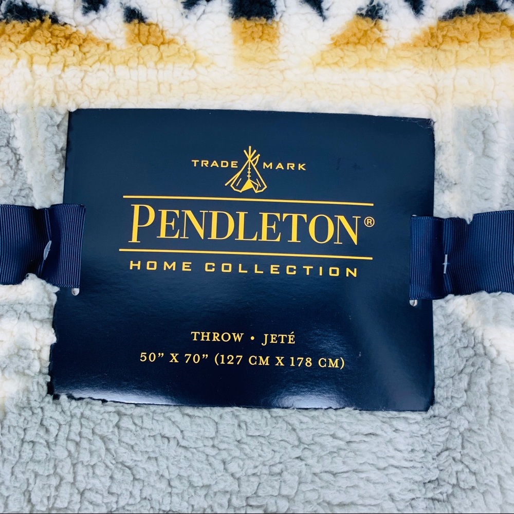 PENDLETON Sherpa Fleece Aztec Throw Blanket Tribal - Picture 6 of 8